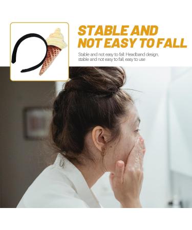 DOITOOL Ice Cream Cone Headband Ice Cream Party Hat Costume Party Accessory Headband Adult Food Vendor Ice Cream Cone Mini Hat for Food Themed Party Decorations - Buy Online on GoSupps.com