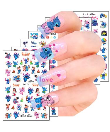 Nail Art Stickers  12 Sheets Cute Cartoon 3D Nail Self-Adhesive Sticker Designs  Kawaii Nail Sticker for Women Kids Girls  Cute Anime Nail Transfer Decals Supplies  DIY Resin Nail Decal