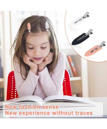 Aphrordity 6 Pcs No Bend Hair Clips for Makeup Application - Set of 2 Black, 2 White, 2 Pink - Buy Online on GoSupps.com