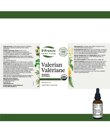 St. Francis Herb Farm Valerian Root Tincture | Relieves Nervousness Good for Nervous Excitation & Anxiety-Induced Sleep Disturbances | Gluten-Free | Organic | Non-GMO | Lactose-Free | (50ml) 50 ml (Pack of 1) - Buy Online on GoSupps.com