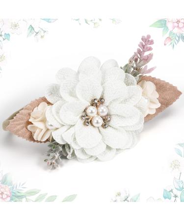 Makone Baby Hair Band | Stretchy Nylon Flower Headbands for Newborns & Toddlers | Adorable Baby Girl Hair Accessories - Buy Online on GoSupps.com
