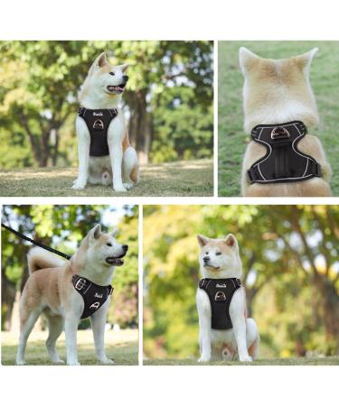Eyin Adjustable Dog Harness for Small Dogs - Breathable Reflective Padded with Handle & Front Bracket - Perfect for Daily Training (Black Size S) - Buy Online on GoSupps.com
