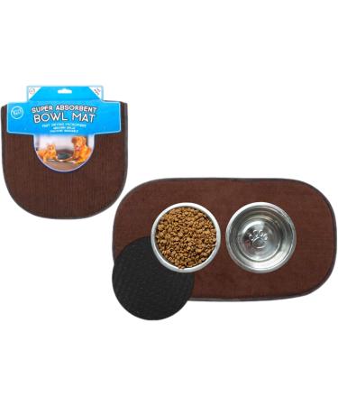 Tilz Microfibre Drying Mat - Fast Drying Pet Food Mat for Dogs and Cats | Machine Washable, Brown - Buy Online on GoSupps.com