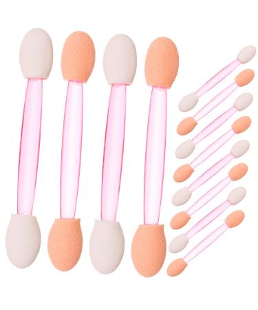 Mikinona 100pcs Eye Shadow Stick Eyeliner Applicator Brush Eyeshadow Applier Comestic Mini Pink Rubber Cotton 6.20X0.50X0.50CM Pink