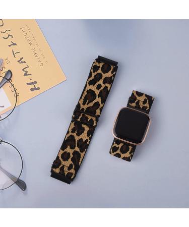 Amzpas 3 Pack Adjustable Elastic Watch Bands for Fitbit Versa 2/Versa/Versa Lite - Black Leopard Design - Soft Stretchy Loop Bracelet for Women and Men - Replacement Wristbands - Fitbit Versa 2 Smart Watch Compatible - Buy Online on GoSupps.com
