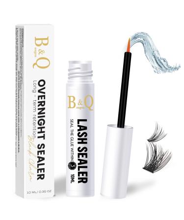 Lash Seal 10ml Overnighter Lash Sealer for Eyelash Extension Lash Sealant B&Qaugen Lash Extension Sealant for Lash Clusters Coating Long-Lasting Lash Overnight Sealer for Eyelash Clusters (White 10ml)