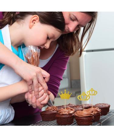 14Pcs Gold Cake Topper Decorations Birthday Cupcake Toppers Crown Cupcake Toppers for Coronation Party Birthday Party Wedding Party - Buy Online on GoSupps.com