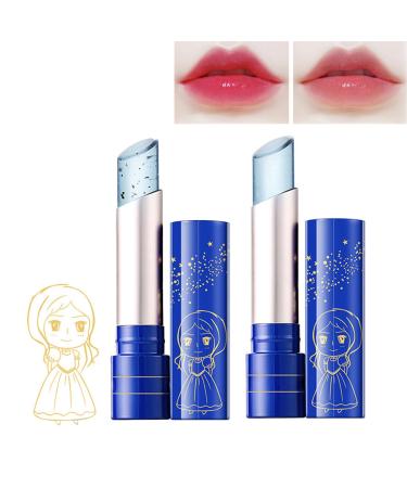 Korean Blue Jelly Lip Balm, Mini Blue Jelly Lip Gloss, Color Changing Lip Glosses, Color Changing Lip Balm, Long Lasting Moisturizing Lip Balm (2PC)