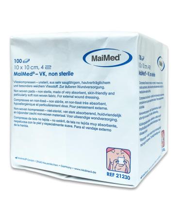 69care fleece compresses compressing unsteril 10x10 cm sterile 4 lay 100 pieces - wound base not adhesive - wound compresses for external wound care blood tort and secretion absorption 10 x 10 cm fleece compresses