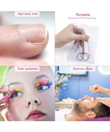 2-Piece Professional Cuticle Scissors 1-Piece Eyelash Brush with 2-Piece Transparent Zipper Bags Stainless Steel Eyebrow Clipper Nail Scissors for Beauty Retouching Nails Eyelashes - Buy Online on GoSupps.com