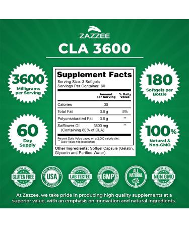 Zazzee Slimming Herbal Supplement Bundle | High Strength Conjugated Linoleic Acid Softgels Plus EGCG Green Tea Extract Capsules | Non-GMO & ISO Lab Tested - Buy Online on GoSupps.com