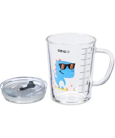 Buy Relaxdays Dinosaur Motif Children's Glasses Set of 2 400ml with Handle Lid & Straw | Perfect Drinking Glasses for Kids - Buy Online on GoSupps.com