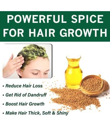 Fenugreek Seeds 8 oz - Indian Methi Seeds for Hair Growth & Cooking - Kosher Certified, Gluten Free - Spices Village - Buy Online on GoSupps.com