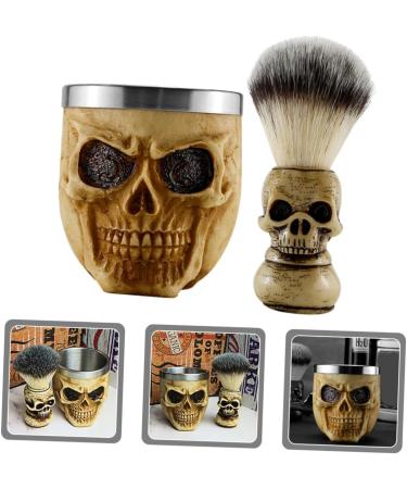 Villcase Men s Suit Stationery Box Set | Desk Organizer with Pen Holder Shaving Brush & Razor Holder - Portable Nylon Hairbrush & Skull Design - Buy Online on GoSupps.com