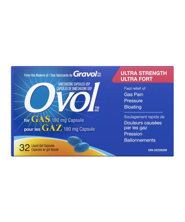 Ovol Ultra Strength Softgels Capsule For Gas Relief for Gas Pain Pressure Bloating 180mg