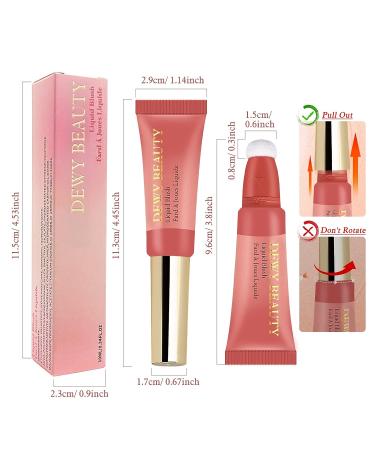 LSxia Liquid Blush Makeup Wand - Cream Blush with Cushion Applicator | Cheeks Tint for Natural Glow | Dewy Finish, Weightless & Long-wearing | #101 SEDUCTIVE-Nude Pink - Buy Online on GoSupps.com