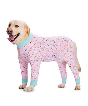 Miaododo Rehabilitation suit for medium-sized and large dogs after Operatiinsn breathable dog body with complete cover one-piece pajamas cone e neck band alternative surgical abdominal gut 30 pink