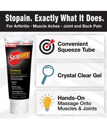 Stopain Extra Strength Pain Relieving Gel | Fast Relief From Arthritis | For Muscle Aches Joint & Backpain | Non-Greasy - Buy Online on GoSupps.com