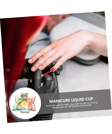 POPETPOP 1pc Nail Art Crystal Cup Glass with Lid Sheer Nail Polish Clear Glass Cups with Lids Nail Brush Dappen Dish Nail Art Tool Manicure Pen Cleaning Cup Powder Bowl Multipurpose 9.1x9cm Assorted Color - Buy Online on GoSupps.com