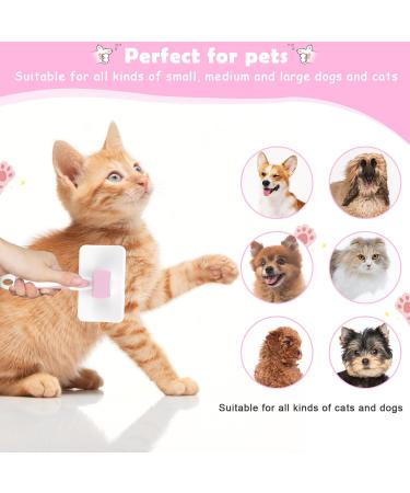 Self-Cleaning Cat Brush for Short-Haired Cats | Pet Grooming Brush with Grip - Ideal for Long & Short Hair (Pink) - Buy Online on GoSupps.com
