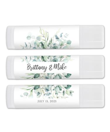 Personalized Lip Balm Favors Wedding Favors Bridal Shower Favor Greenery Wedding Favors Lip Balm Party Favors (Set of 24)