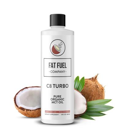 Fat Fuel C8 MCT Oil - Pure and Organic Body Fuel from Coconuts Keto Supplement for Energy and Focus - 16 Fl Oz