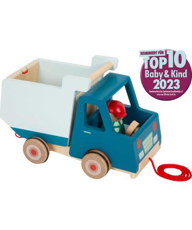 Small Foot Wooden Pull-Along Dump Truck - Motor Skills Toy & Baby Walker for Kids 18+ Months | International Shipping - Buy Online on GoSupps.com