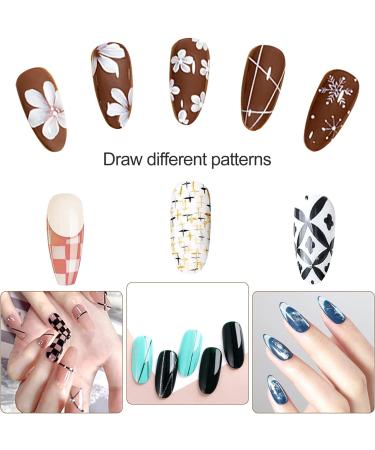Sularpek 5pcs Nail Art Brushes Set - Detail and Liner Brushes for DIY and Professional Nail Designs - White - Buy Online on GoSupps.com