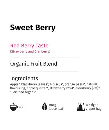 Sweet Berry Loose Fruit Tea | Organic Cranberry Strawberry Cream | 100g Children's Tea (Approx. 35 Cups) - Alveus - Buy Online on GoSupps.com