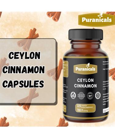 Ceylon Cinnamon Premium 320 Capsules Non GMO and Gluten Free | Herbal Supplement | 700 mg Per Serving | Made with 100% Pure Ceylon Cinnamon Powder Ceylon Cinnamon Capsules 320 Count (Pack of 1) - Buy Online on GoSupps.com