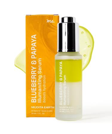 Mudita Earth Hyaluronic Acid Serum + Vitamin B5 for Face 1 fl oz | Dermatologist-Tested Blueberry & Papaya Glow Serum | Moisturizer Hydrating & Healthy-Aging Skincare for Acne Sensitive & Dry Skin