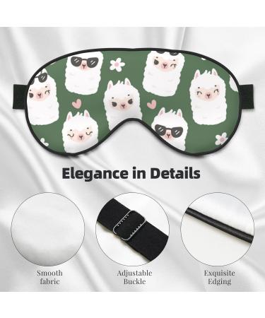 Alpaca Faces Print Eye Mask - Soft Blindfold for Sleep & Travel | Comfortable Elastic Strap Eyeshade - Buy Online on GoSupps.com
