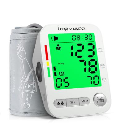 Blood Pressure Monitor Blood Pressure Machine for Home Use High Blood Monitor with Large Adjustable Arm Cuff Rechargeable BP Machine with Dual User Modes