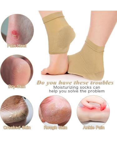 Cracked Heel Repair Socks - 2 Pairs Moisturizing Spa Socks for Dry Cracked Feet - Overnight Foot Care Lotion Socks for Women (US Size 7-9 - Buy Online on GoSupps.com