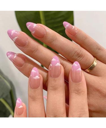 Misssix Short Almond French Press on Nails Set - 144 Pcs Medium Design Fake Nails with Adhesive Tabs and Nail File - Women's Glue on Nails Kit - Buy Online on GoSupps.com