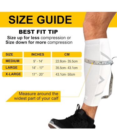 DK2 Multi-Sport Unisex Calf Compression Sleeves: Pain Relief UV Protection Calf Shin and Vein Support Medium White - Buy Online on GoSupps.com