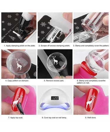 Buy Cacacook Nail Stamp Transparent Silicone Nail Art Stamper with Lid & Scraper for DIY Nail Decor Pink International Shipping Available! - Buy Online on GoSupps.com