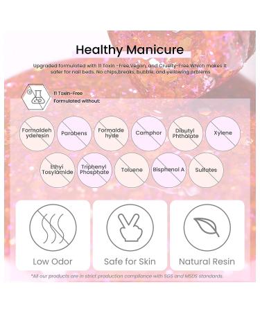 15ML Maychao Rose Pink Glitter Gel Nail Polish - Sparkle Soak Off UV LED Nail Art Manicure Salon DIY at Home - 0.5 OZ - Buy Online on GoSupps.com