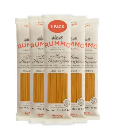 Rummo Italian Pasta Angel Hair No.1, Always Al Dente (5-Pack) 1 Pound (Pack of 5)