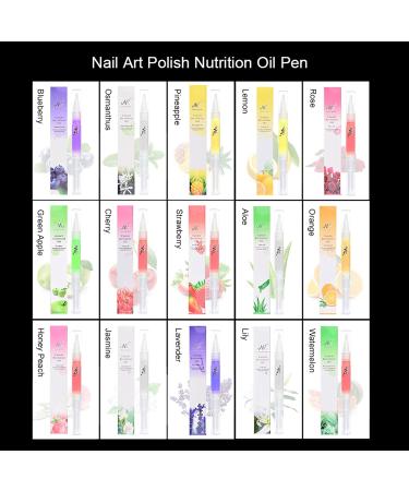 Huile Cuticules Ongles Stylo Layhou 15Pcs Huiles pour Cuticules Stylo Huile Revitalisant la Cuticule Mix Taste Nail Art Ensemble de Kit de Traitement - Buy Online on GoSupps.com