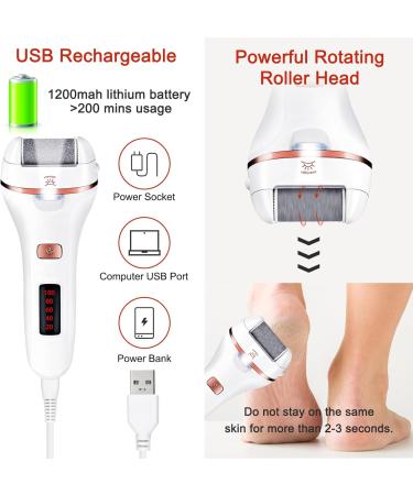 Horn Skin Remover - Waterproof Electric Foot File | Rechargeable Pedicure Tool with 3 Roller Heads for Professional Dead Skin Removal | 1 Pack - Buy Online on GoSupps.com