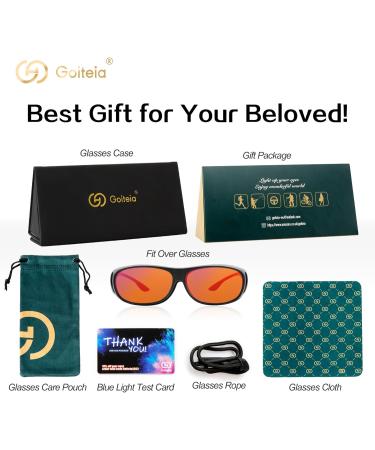 Goiteia 99.9% Blue Light Filter Gaming Glasses | Ultralight & Orange Tint for Superior Blocking | Better Sleep & Eye Protection - Buy Online on GoSupps.com