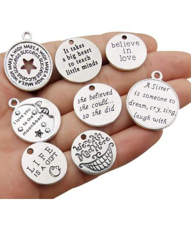 WOCRAFT 40pcs Inspiration Words Charms for DIY Jewelry Making - Crafting Pendants for Necklace & Bracelet (M331) - Buy Online on GoSupps.com