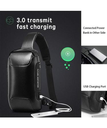 OZUKO Anti Theft Sling Bag | Waterproof Crossbody Backpack with USB Port Grey - Buy Online on GoSupps.com