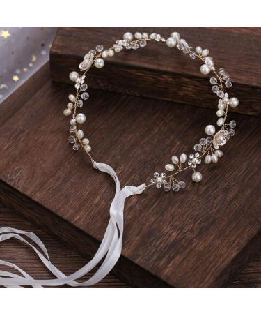 Flower Bride Wedding Headdress | Elegant Hair Jewelry for Women & Girls - Gold Floral Headband - Buy Online on GoSupps.com