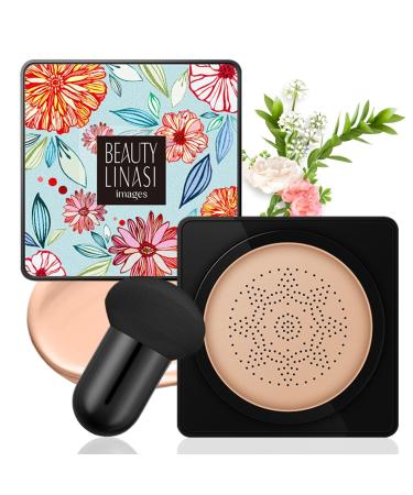 T te de Champignon Air Cushion CC Cream Fond de Teint Correcteur BB Cr me CC Cr me Fondation Hydratant Longue Dur e Couverture Compl te de La Base de Maquillage Impeccable (Naturel) Naturel 20 g (Lot de 1)
