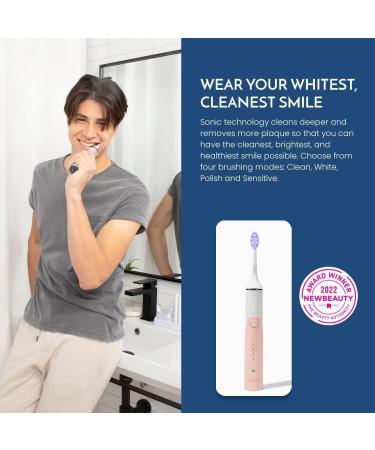 Snow LED Electric Toothbrush Gen 2 - Rechargeable Sonic Toothbrush for Adults - Whitening & Cleaning with LED Light - Coastal Sunset Pink - Buy Online on GoSupps.com