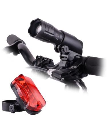 Team Obsidian: Bike Lights Set - BATTERY POWERED - Super Bright front and back LED Lights for Your Bicycle - Easy to Mount Bike Headlight and Tail Light for Night Riding - Front and Rear Light Fits All Bikes