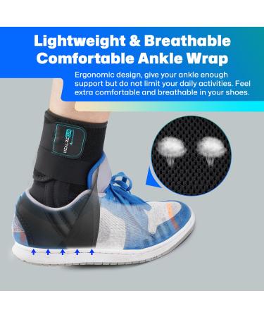 Ankle Brace for Men & Women - Adjustable Support for Sprained Ankle Recovery | Detachable Metal Springs | Stabilizer for Running Basketball & Volleyball - Buy Online on GoSupps.com
