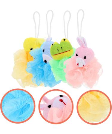 Ipetboom 4pcs Cartoon Bath Ball Set - Baby Sponge & Cleaning Supplies Kids Body Wash Loofah Sponges for Bath Time Fun - Buy Online on GoSupps.com